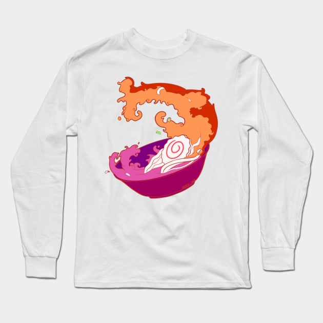 Pride Noodles - Lesbian Long Sleeve T-Shirt by Hayde